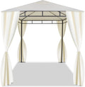 Tonnelle 3 x 2 m pour extérieur en fer forgé élégant pavillon de jardin avec toiles latérales couleur écru