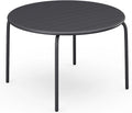 Vente-unique - Table de Jardin Ronde D.110 cm en métal - Gris Anthracite - MIRMANDE de MYLIA