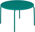 Vente-unique - Table de Jardin Ronde D.110 cm en métal - Bleu Canard - MIRMANDE de MYLIA