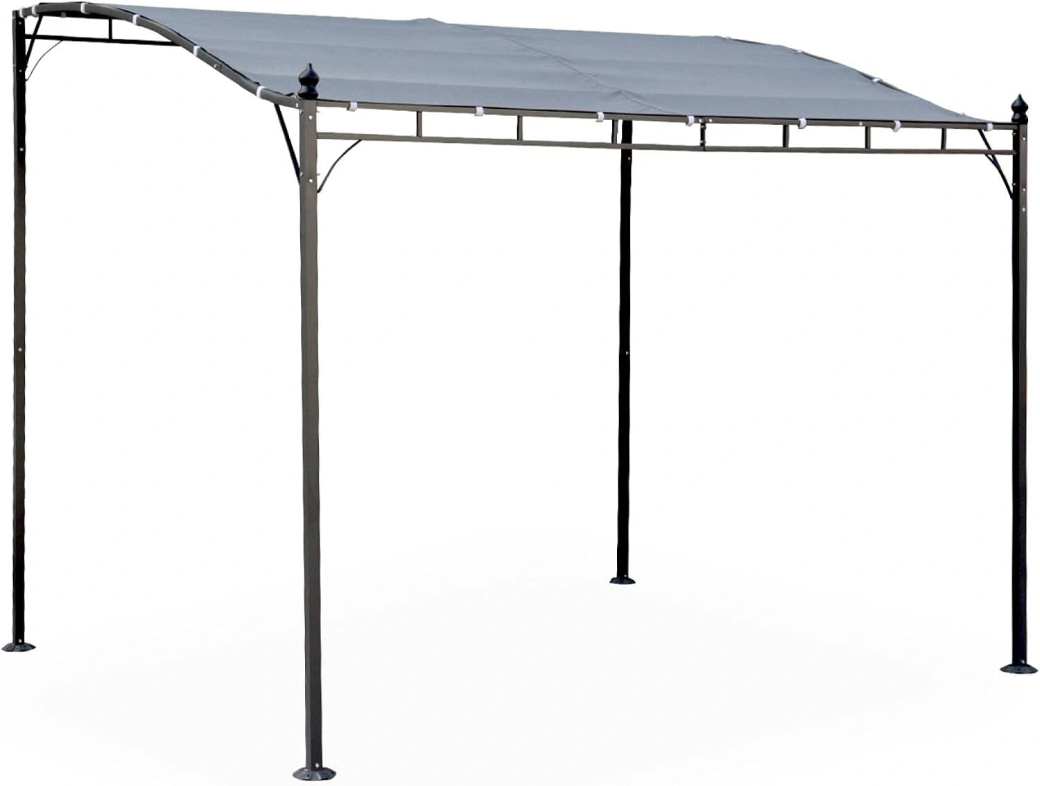 Alice's Garden - Pergola adossée 3x2.5 m - Brestum - Toile Grise - Pergola Murale