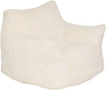 Atmosphera - Fauteuil XL Muzi en Velours Côtelé Blanc - Gros Pouf Compressé Moderne Ultra-Confort Moelleux - Assise XXL Cosy Cocooning pour Salon