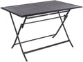 Hespéride - Table de Jardin Pliante Rectangulaire Azua Gris Graphite - 4 Places - Aluminium Traité Epoxy Antirouille