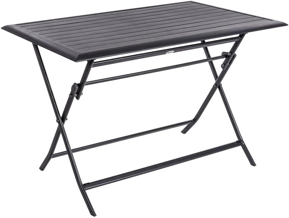 Hespéride - Table de Jardin Pliante Rectangulaire Azua Gris Graphite - 4 Places - Aluminium Traité Epoxy Antirouille
