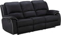 Vente-unique - Canapé 3 Places Relax en Microfibre Hernani - Noir, fauteuil, 210 cm, 99 cm