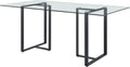 PASCAL MORABITO-Table à Manger 6 Personnes en Verre trempé et métal - Transparent et Noir - NILESA II