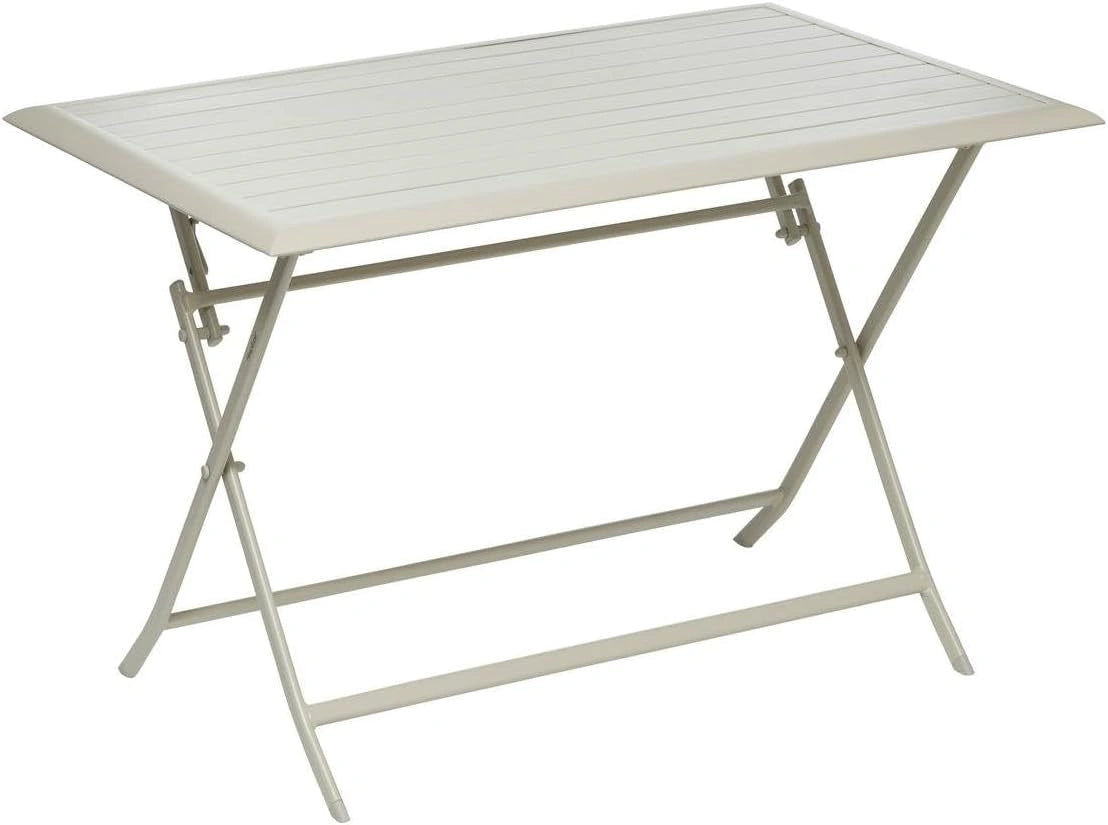 Hespéride - Table de Jardin Pliante Rectangulaire Azua Argile - 4 Places - Aluminium Traité Epoxy Antirouille