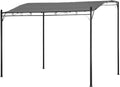 Pergola Murale Nice, Toile Polyester 180 g/m² Grise, Structure Acier Anthracite, Déperlante