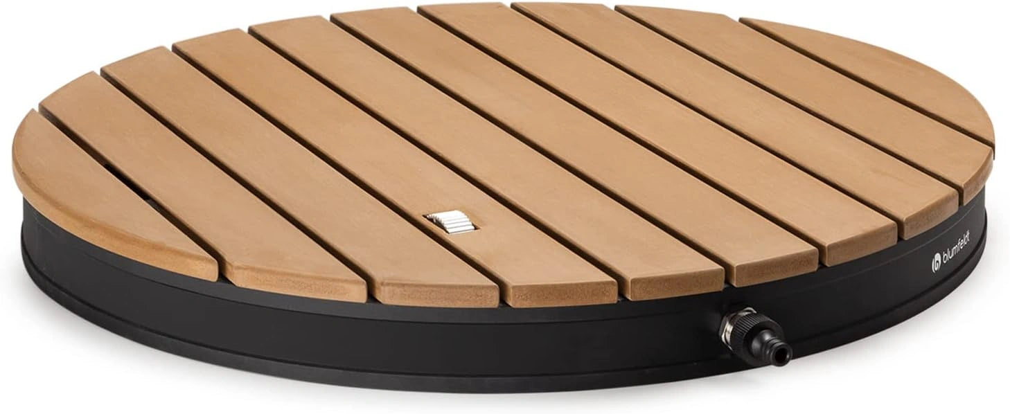 blumfeldt Douche Exterieur Piscine, Douche Jardin de 4 m, Douches de Jardin Portable, Pomme de Réglable, Extérieur Aluminium, Rince Pied Piscine