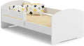 KOBI Lit Enfant LUK avec Matelas, Blanc, 160x80), (sans tiroir, pour Chambres d'enfants, pour Un garçon et Une Fille, Lit Bebe pour Enfants
