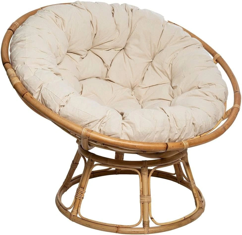 Atmosphera Créateur d'Intérieur - Fauteuil Seram en Rotin - Chaise Papasan Confortable avec Coussin - Intérieur et Extérieur - Mobilier de Jardin