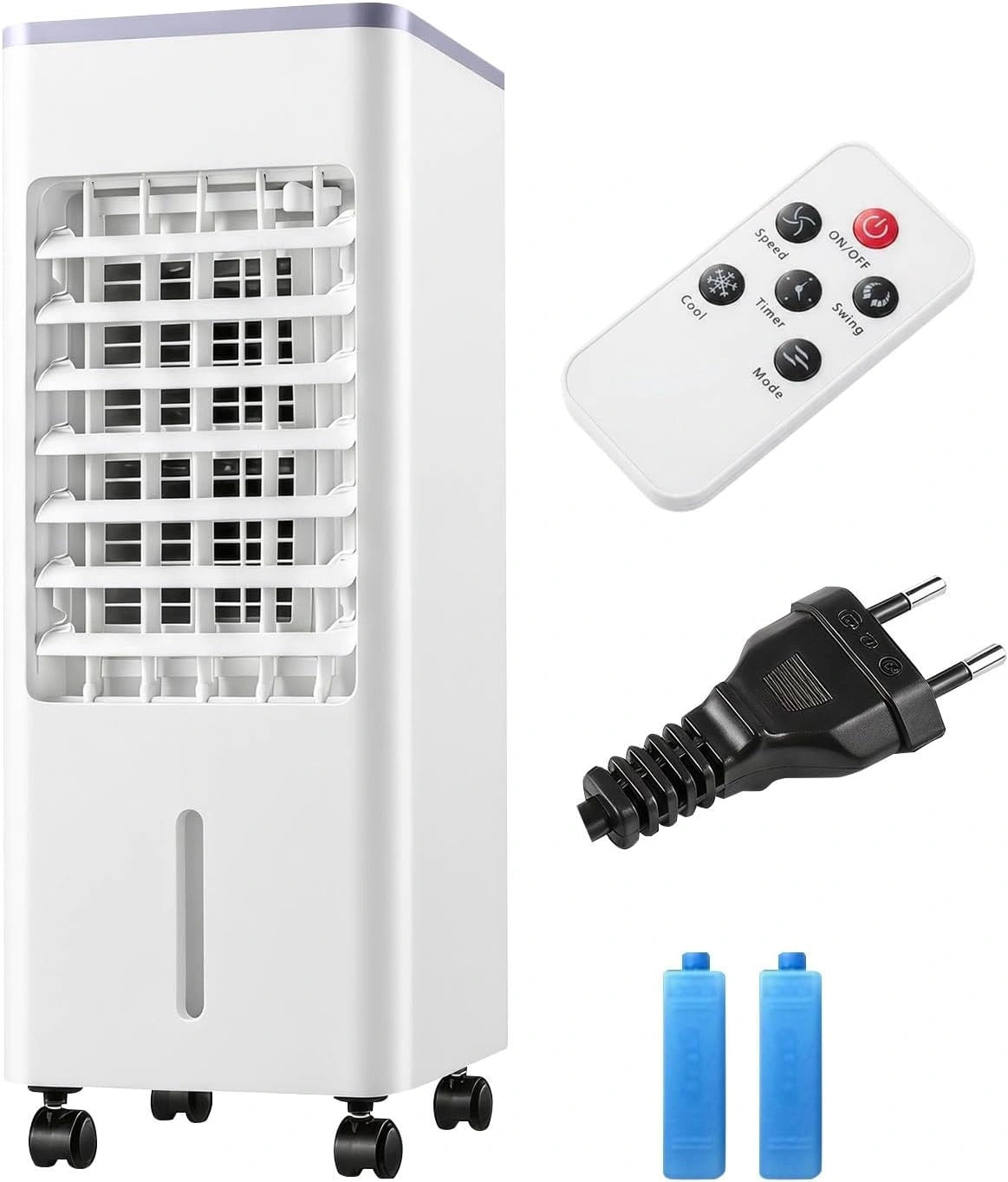Climatiseur Évaporatif Mobile, Rafraîchisseur d'Air Silencieux 3 en 1, humidifier et Ventilateur 3 Vitesses, 3 Modes, Réservoir 12 L, Minuterie 7,5 h