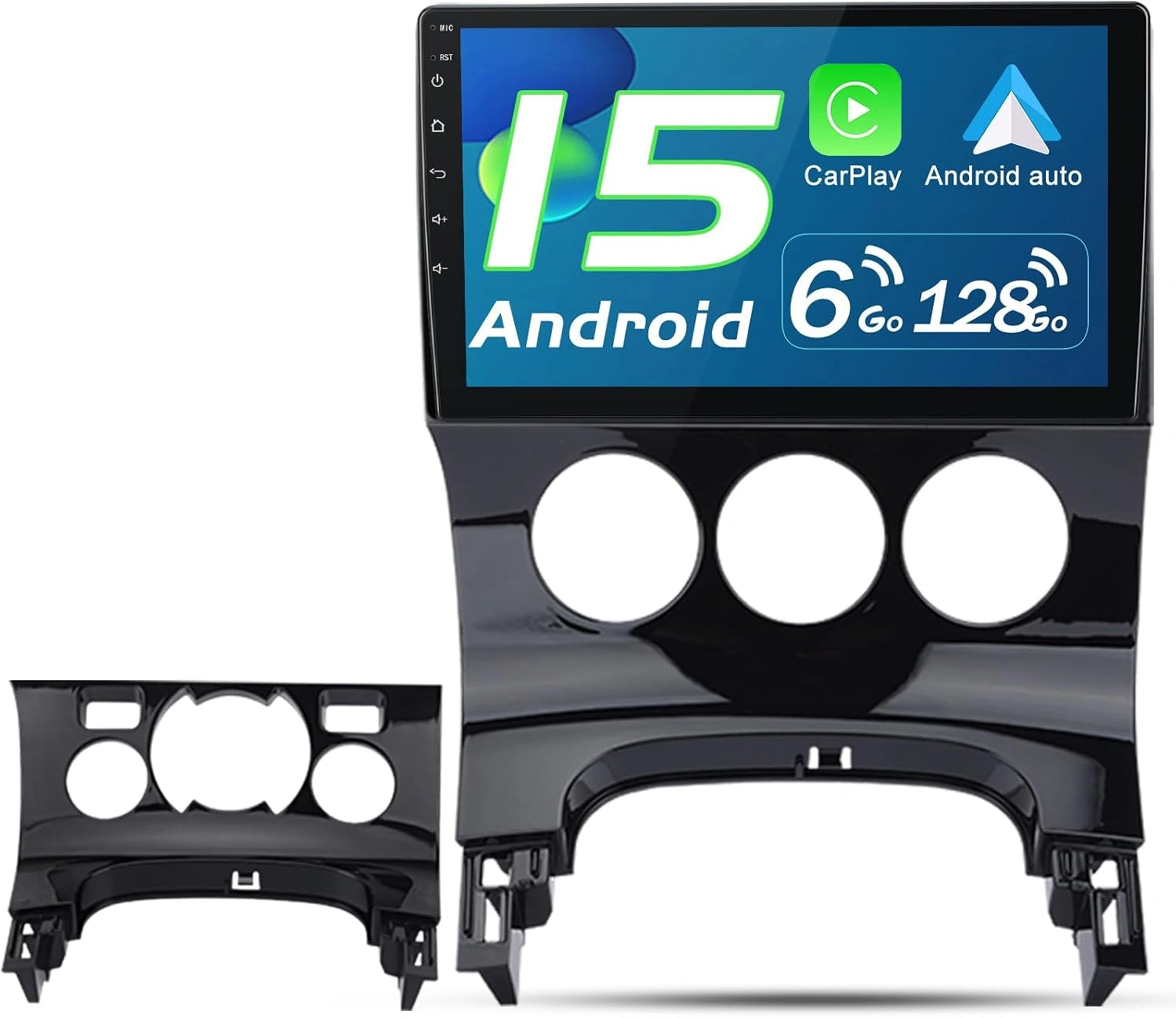 Autoradio Android 15 [6Go+128Go] pour Peugeot 3008(2009-2015) avec 4G Carplay Android Auto 9 Pouces Écran GPS BT Wi-Fi USB DSP Commande au Volant