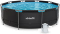 VirtuFit Piscine (Noir, Ø366 x 100 cm (INKL. Filterpumpe), Ronde)