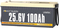 Power Queen Batterie Lithium 24 V 100 Ah, Batterie LiFePO4 avec BMS 100 A, Cycles Profondes, Système Solaire …, pour Camping, Caravane, Voyage, Marine