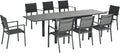 Outsunny Salon de Jardin Exterieur 8 Personnes Table de Jardin Extensible 135-270 cm pour 6-8 Personnes en Aluminium et textilène - 8 chaises