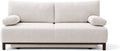 Bestmobilier - Hortense - Canapé Droit 3 Places Convertible avec Coffre en Velours texturé, Beige