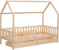 Happy Garden Lit cabane 190x90 cm en Bois Marceau, Cadre de lit en Bois Massif de pin avec sommier à Lattes
