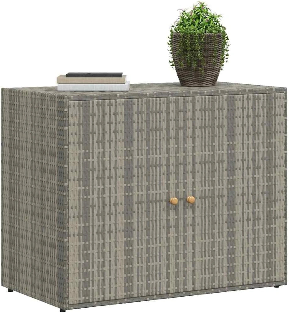 Tomostar Armoire de Rangement en Résine, Armoire de Jardin Abri de Jardin Meuble Extérieur Gris 100x55,5x80 cm Résine tressée