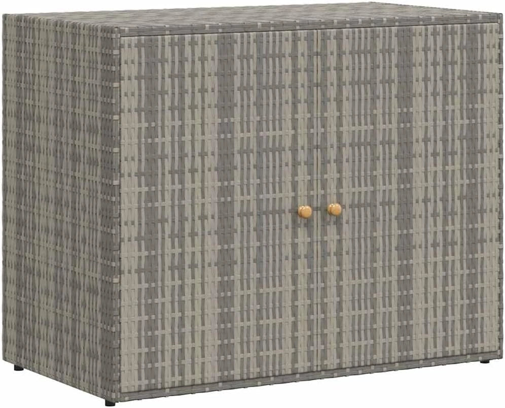 vidaXL Armoire de Rangement Jardin Gris 100x55,5x80 cm Résine tressée, abri de jardin, 70 cm, 90 cm