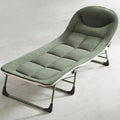 Lit de Camping Pliable avec Matelas, Charge 150 KG, Lit de Camp Portable avec Dossier Réglable, Chaise Longue Inclinable Pliable pour Maison