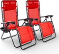 Pincho Lot de 2 chaises longues pour jardin extérieur, gravité zéro (rouge/bordeaux), pliables, terrasses, camping