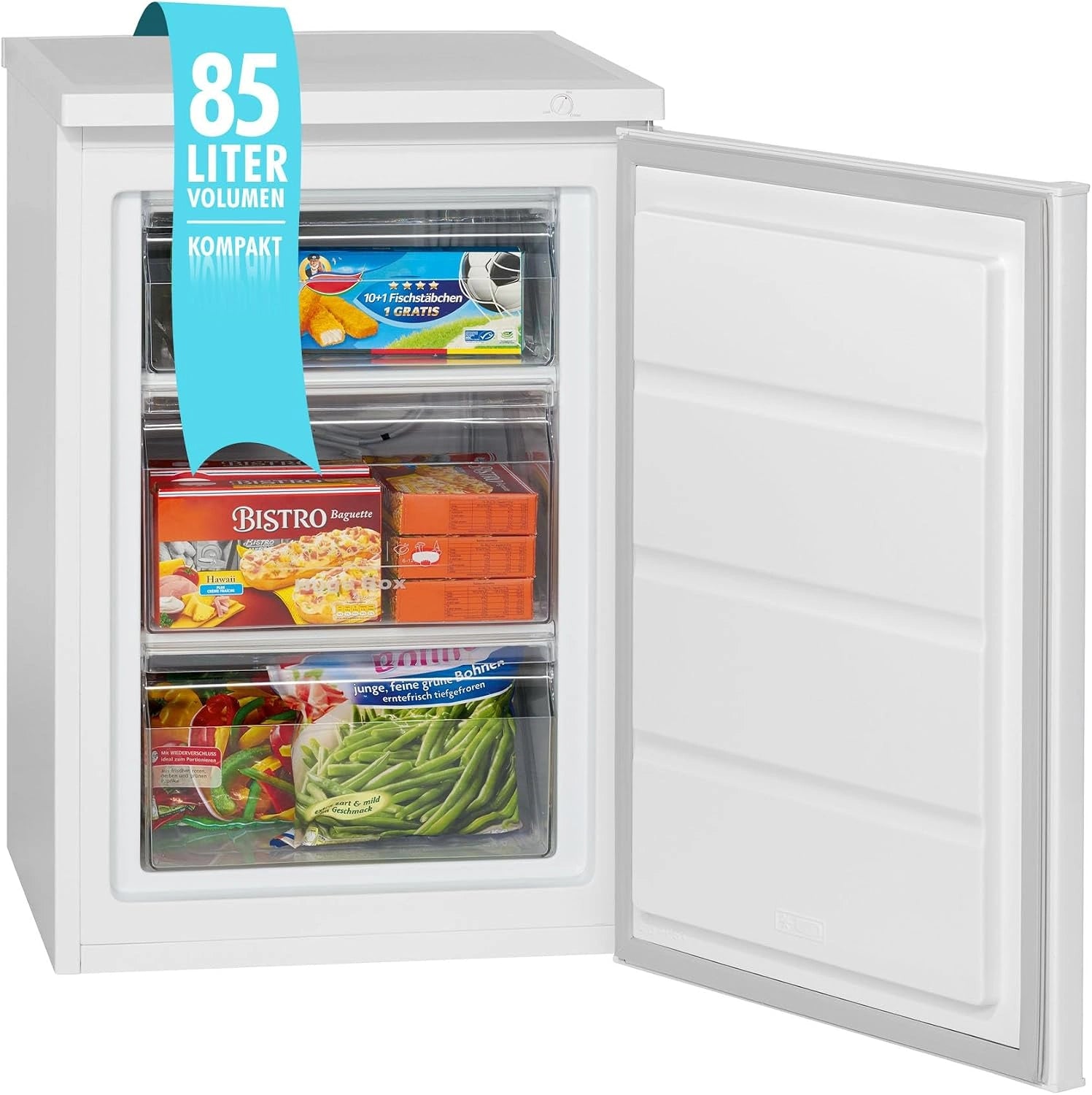Bomann Congélateur 85 L blanc GS2186-1-blanc, Congélateur autonome d'une capacité nette de 85 litres, pose libre, Éclairage intérieur à LED