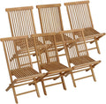 Happy Garden Lot de 6 chaises de Jardin Pliantes en Teck Lombok, 90 cm, 45 cm