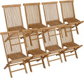 Happy Garden Lot de 8 chaises de Jardin Pliantes en Teck Lombok, 90 cm, 45 cm