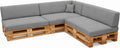 POKAR Set de 8 Coussins pour Palettes Euro: 3X Assise 120x80 cm + 3X Dossier 120x40 cm + 1x Dossier 60x40 cm + 1x Coussin 40x40 cm, Gris, sans Palette