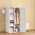 FEEOHOME Pliable Armoire Plastique, avec 6 Compartiments et 1 Tringle à Vêtements, Armoire de Chambre à Coucher avec Portes magnétiques, Couloir