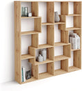 Mobili Fiver, Bibliothèque S Iacopo (160,8 x 158,2 cm), Bois Rustique, Made in Italy, Étagère Bibliothèque pour Salon, Bureau