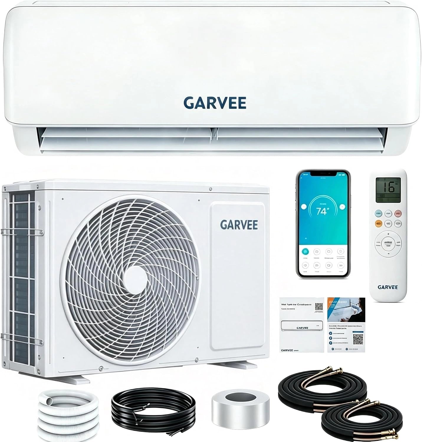 Climatiseur Split Reversible 12000 BTU, 3.5 KW Climatiseur Mural, Réfrigérant R32, Refroidissement A++/Chauffage A, Climatisation Split Silencieuse