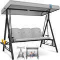 KESSER Balancelle de jardin 3 places avec toit pare-soleil et coussin d'assise - Charge maximale: 360 kg - Avec pieds antidérapants