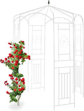 Relaxdays Arche à rosiers, blanc, Tuteur treillis jardin 250x160x160 cm, Pavillon rosiers, Tonnelle plante grimpante