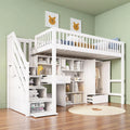 Lit superposé Enfant 90x200 avec casiers Armoire, Blanc, superposé 2 Places, lit Mezzanine avec Bureau et escalier, lit Enfant avec Barriere