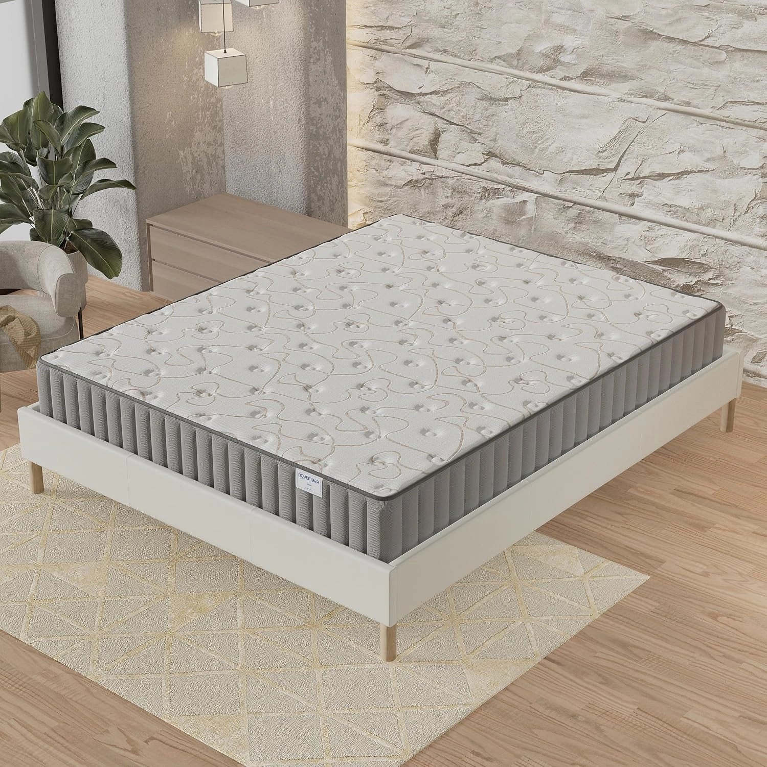 NOVEMBER- Matelas Orionis 140 x 190 cm- Technologie Hybrid: Mousse HDensité + Mousse MÉMOIRE De Forme- Ép 22 cm- Soutien Tonique et Enveloppant