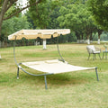 casa.pro Chaise Longue Double avec Auvent Réglable Transat pour 2 Personnes avec Coussins Lit de Repos Bain de Soleil pour Extérieur Acier Laqué