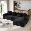 Sapgaks Canapé désossé entièrement compressé, Aucun Assemblage requis (Noir), Grand canapé 3 Places 261 cm, Profondeur d'assise 70 cm, Velours côtelé