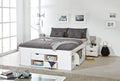 Inter Link - Lit Double Multifonction avec Rangements et Tables de Chevet - 6 Tiroirs